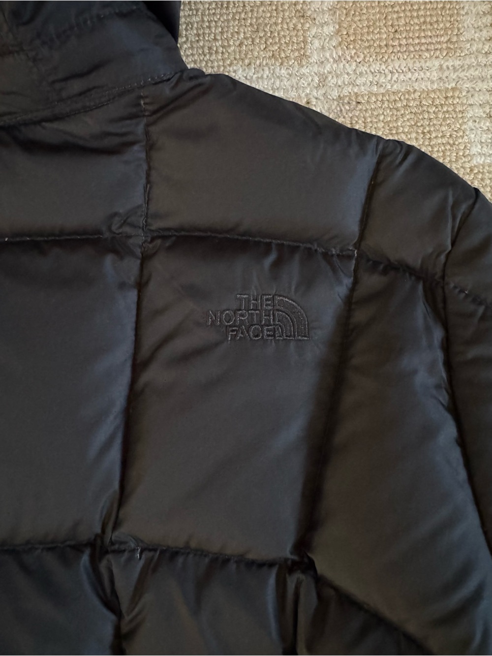 The North Face 550 Goose Down Hooded Long Puffer Parka Winter Coat Black Large - Picture 7 of 16